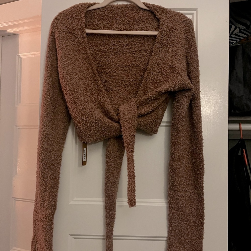 Skims sweater- “Cozy knit wrap top”